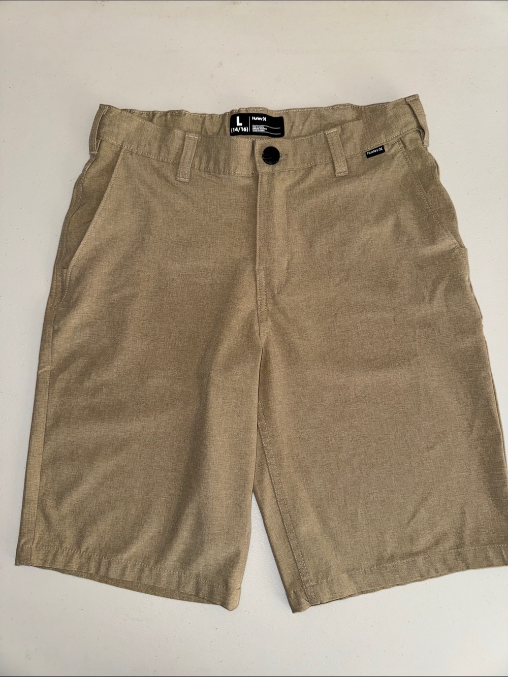 Hurley Men's Tan Flat Front Casual Shorts